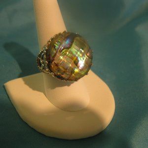 .925 SS Large Abalone Ring
